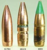 ММГ патрона 5.56 (223rem)не стрелян с оливк цв пули 2шт