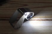 Ювелірна лупа 40х25 мм з LED+UV підсвіткою Металевий корпус Футляр (1272)