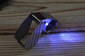 Ювелірна лупа 40х25 мм з LED+UV підсвіткою Металевий корпус Футляр (1272)