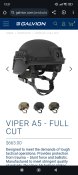 Шолом Galvion Viper A5 full cut, XL
