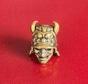 Намистина (бусина) "Gold Angry Samurai Head" для плетіння темляків з паракорду