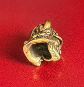 Намистина (бусина) "Gold Angry Samurai Head" для плетіння темляків з паракорду