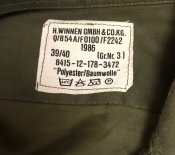 Кітель-сорочка олива молескін Бундесвер