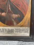 Старовинне козацьке полотно ( картина) 19 століття "Гетьман Сагайдачний" невідомого художника. 86×59 см