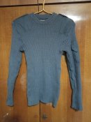 Шерстяной сине-серый свитер р.88