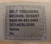 Ремень разгрузочный поясной BELT TROUSERS DESERT, песок, размер М, лёгкое б/у, армия ВС Великобритания