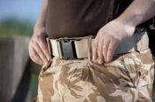 Ремень разгрузочный поясной BELT TROUSERS DESERT, песок, размер М, лёгкое б/у, армия ВС Великобритания