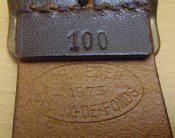 Ремень офицерский+шлевка, кожа, размер 100, 1975 г, б/у, армия ВС Швейцария