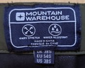 Треккинговые брюки Mountain Warehouse 039988 + ремень, непромокаемые, олива, размер 54, склад