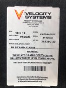 Бронеплита Velocity Systems PSA4 Ballistic Rifle Plate NIJ IV STAND-ALONE 10"х12"
