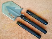 Саперная лопатка, тактическая складная лопата с ножом огнивом стеклобоем стропорезом 77 см