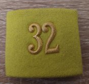 Погон муфта, солдат, цифры 32 алюминий, 1 шт, б/у, армия ВС Швейцария