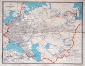 Карта железных дорог СССР.