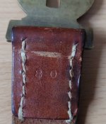 Ремень скаута, пластун, кожа, размер 81 х 3,2 см, пряжка лилия, б/у, Швейцария