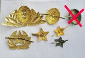 Офицерские и солдатские кокарды, звезды вооруженных сил СССР.