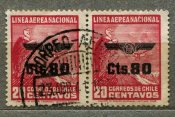 Поштові марки Чилі 1940 рік. Авіапошта