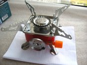 Походная портативная газовая плита с пьезоподжигом, горелка туристическая.