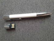 USB-флешка ручка, 16 ГБ (14,5 ГБ), білий колір, чорнила чорні, USB 2.0