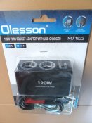 Розгалужувач прикурювача для авто на 2 гнізда Olesson 1522 з підсвіткою + USB 12V-24V