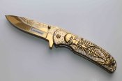 Ніж складний Browning skeleton Gold (1396)