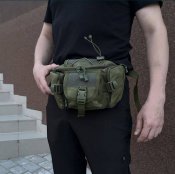 Тактична сумка бананка на пояс хакі / тактическая сумка