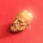 Намистина (бусина) "Gold Kratos Head" для плетіння темляків з паракорду