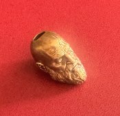 Намистина (бусина) "Gold Kratos Head" для плетіння темляків з паракорду