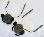 Кріплення з Picatinny для встановлення навушників Earmor, Peltor, Walkerʼs на шолом FAST - Army Green