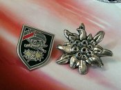 Едельвейс череп  - знак шпилька 2шт.