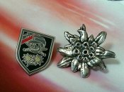 Едельвейс череп  - знак шпилька 2шт.