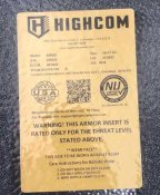 Бронеплита з баллістичної сталі HIGHCOM ARMOR Guardian AR500 NIJIII+ (5 кл. ДСТУ)