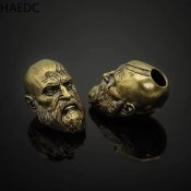 Намистина (бусина) "Gold Kratos Head" для плетіння темляків з паракорду