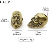Намистина (бусина) "Gold Kratos Head" для плетіння темляків з паракорду