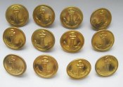 Гудзики - пуговицы = ВМФ - СССР = большие - 2,2 см. = 12 шт.