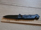 Туристичний Складний викидний ніж Boker Black Cobra з стропорізом,склобоєм,кліпса 20.5см