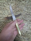 Ніж з шкіряним чохлом з гільзи 12.7 мм Browning