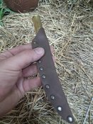 Ніж з шкіряним чохлом з гільзи 12.7 мм Browning
