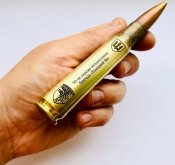 Сувенир патрон 50 bmg с лазерной гравировкой