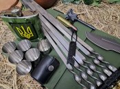 Набір розкладних шампурів з кулеметних гільз 12.7 мм в дерев’яному кейсі