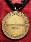 Медаль 1 Oktober 1938 (Anschluss Sudetenland) Третій Рейх