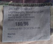 Китель Jacket Combat Lightweight Woodland DP, 180/96, склад, армия ВС Великобритания