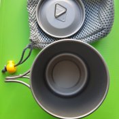 Титанова кружка Boundless Voyage з кришкою та складаними ручками, 420ml, нова
