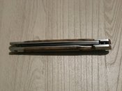 Нож складной Танто Флиппер M390 Дамаск Tanto Flipper на подшипниках с чехлом из кожзама