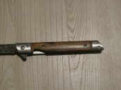 Нож складной Танто Флиппер M390 Дамаск Tanto Flipper на подшипниках с чехлом из кожзама