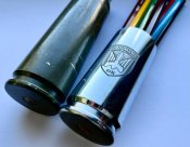 Карандашница из гильзы Бредли гравировка шеврон ПТАХИ МАДЯРА