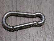 Карабін з нержавіючої сталі Inox AISI 316 ITALY,висока міцність на розрив