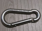 Карабін з нержавіючої сталі Inox AISI 316 ITALY,висока міцність на розрив