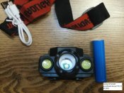Акумуляторний налобний ліхтар POLICE KX1805 CREE-Т6, Діод 2СВД технології COB, акум. 18650