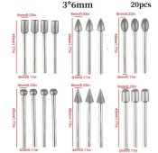 Набір алмазних борфрез для гравера, шліфмашини (Dremel), 20 шт