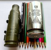 Карандашница из гильзы Бредли гравировка Кракен